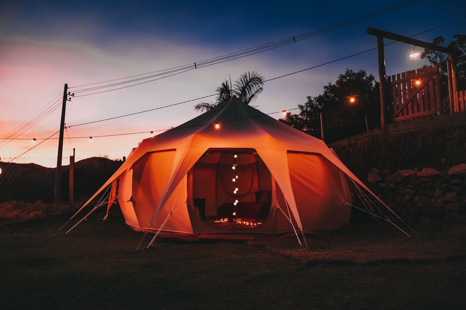 Comfortable glamping stay surrounded by natural scenery